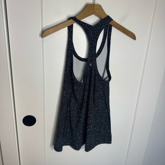 Lululemon Cool Racerback II Tank Top Night View White Black Luon Light Size 6 - Picture 4 of 4